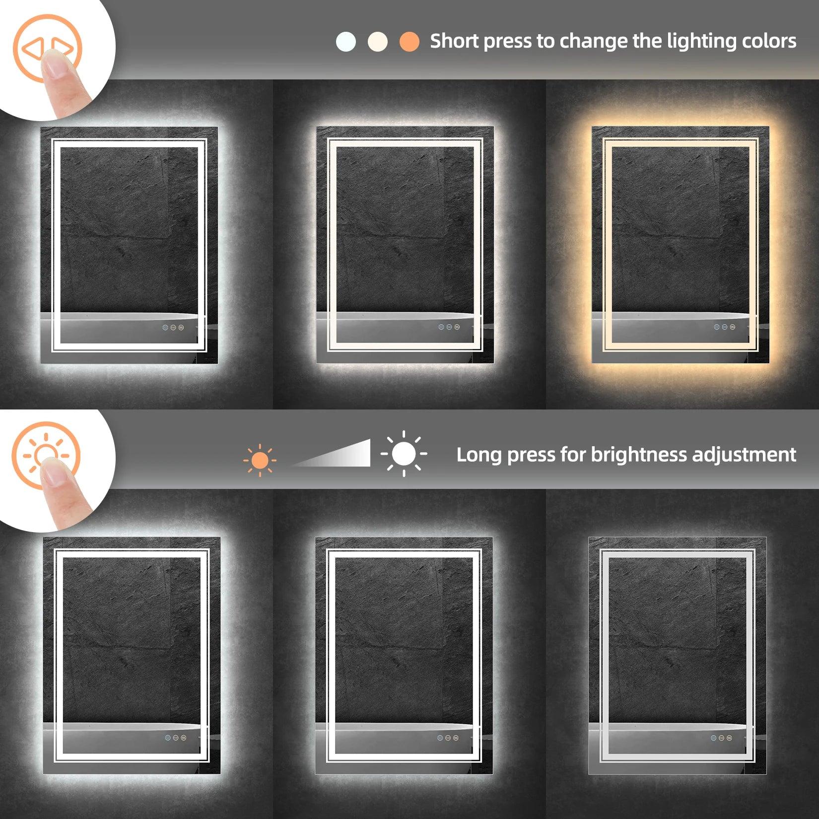 Rectangle Double Light Mirror