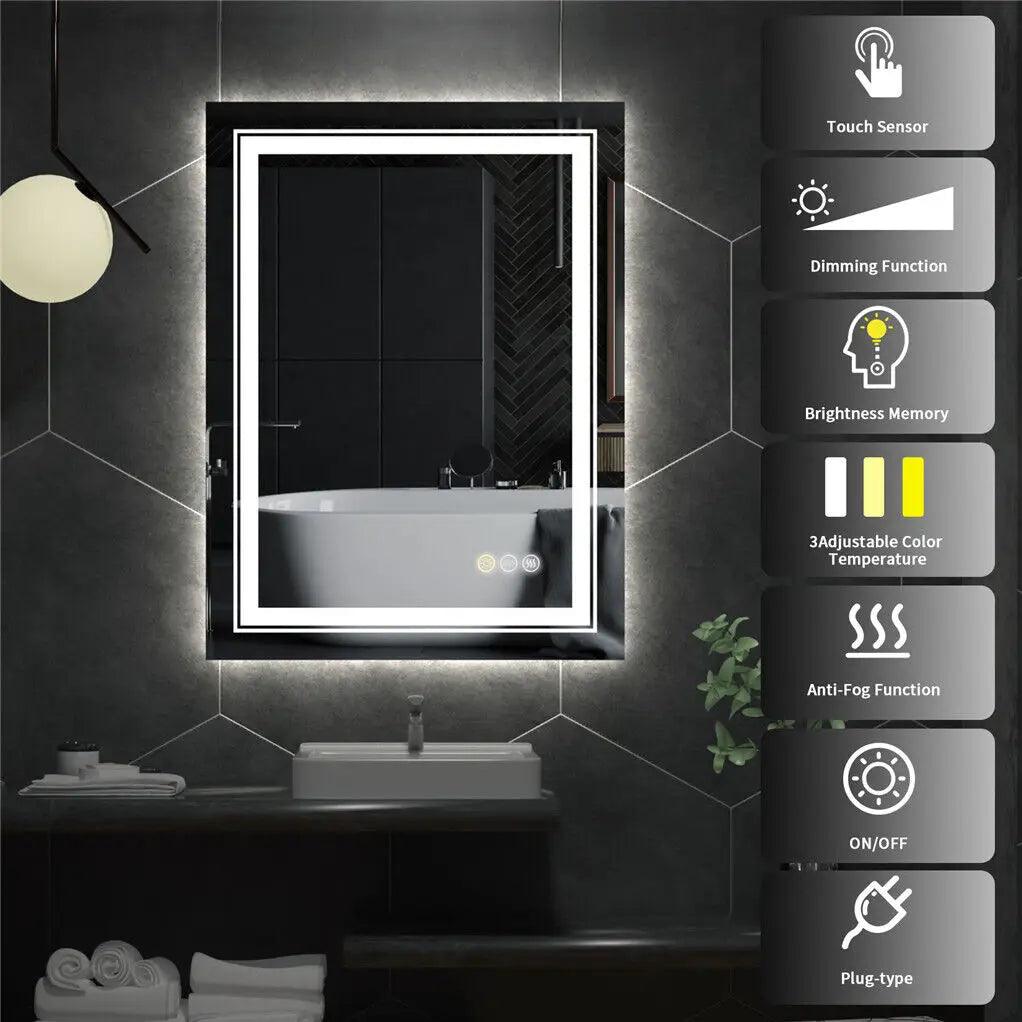 Rectangle Double Light Mirror