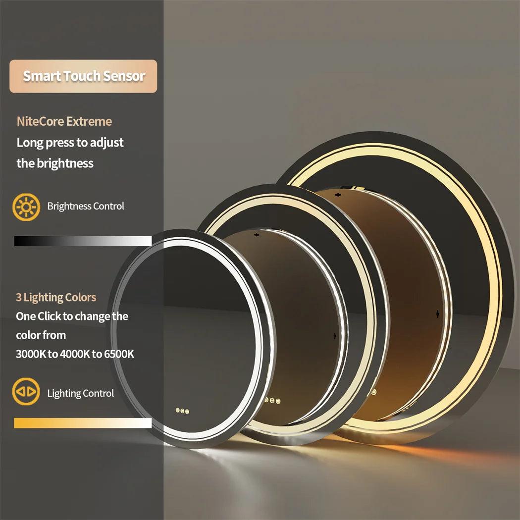 Round Double Light Mirror