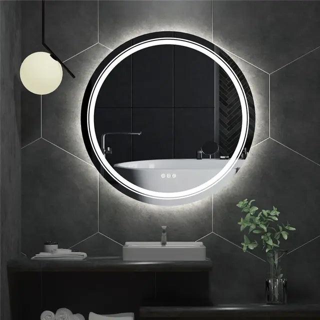 Round Double Light Mirror