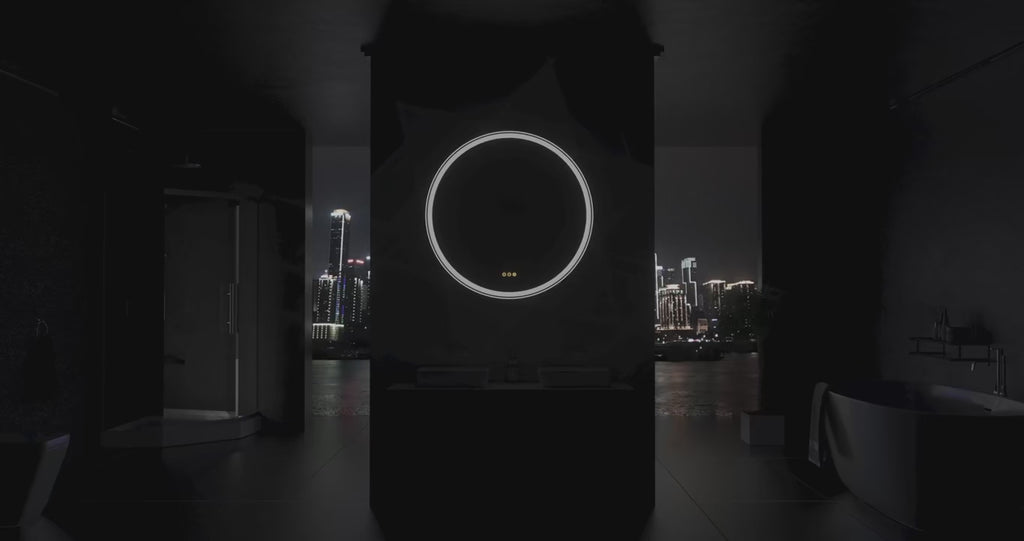 Round Double Light Mirror