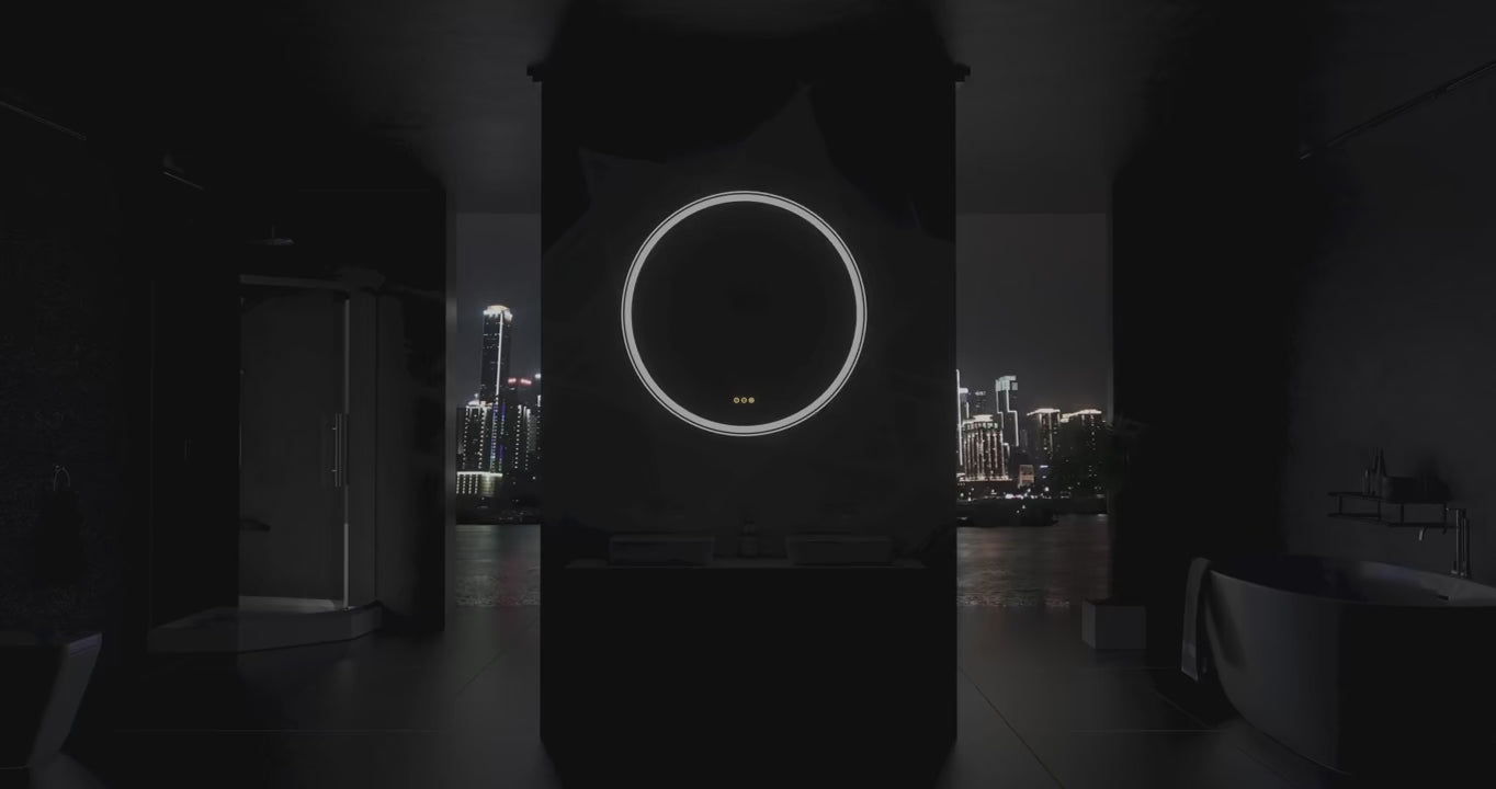 Round Double Light Mirror
